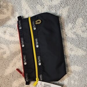 Lesportsac Black Pokémon Pikachu Fun Cosmetic Clutch Nylon Travel Bag W.Q …